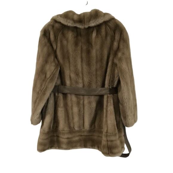 Tissavel Faux Fur Tan Belted Coat | L | Runway Fall Glam Burning Man - Picture 3 of 6